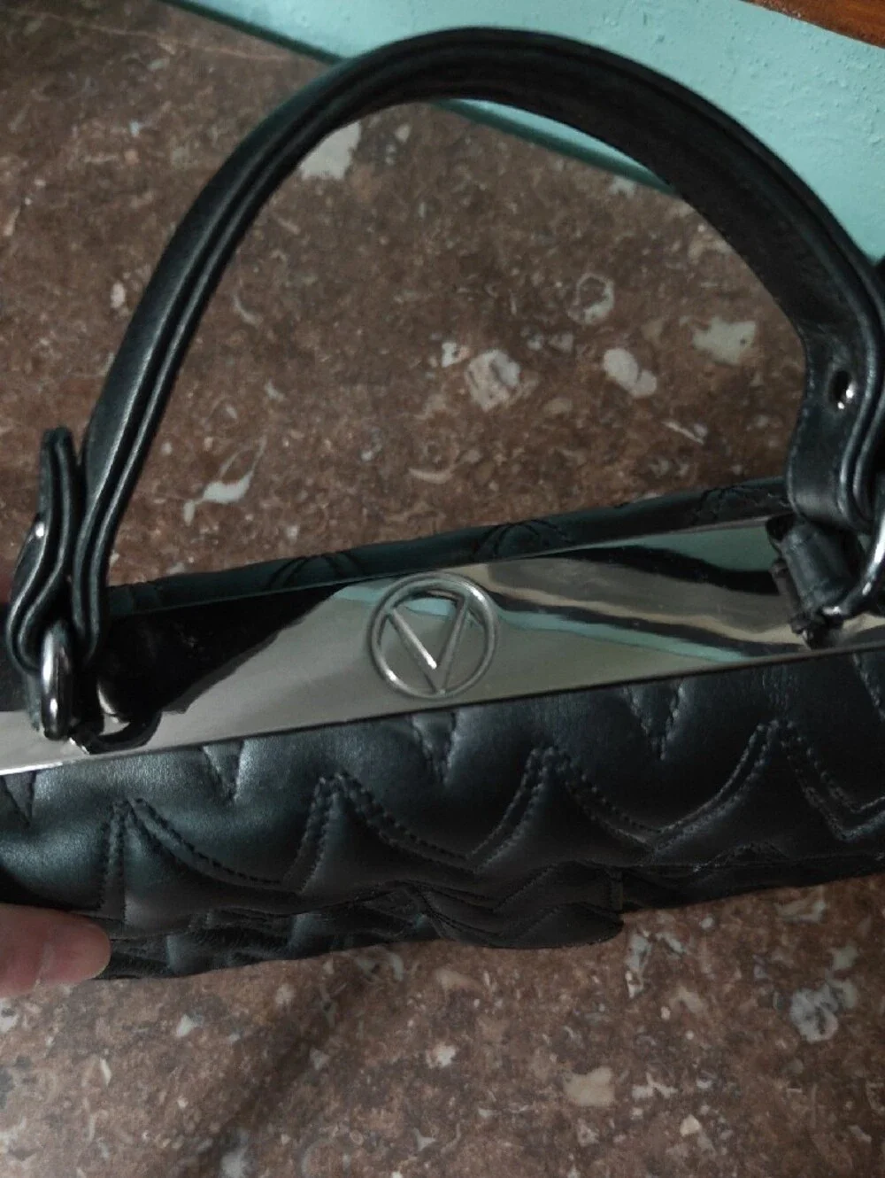 Valentino Black Quilted Leather Crossbody Bag - Women
